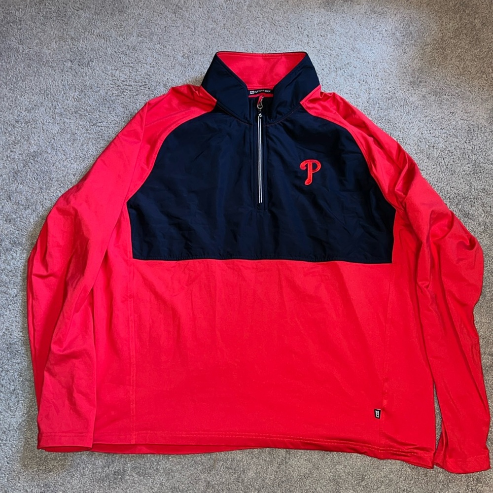 NWOT Philadelphia Phillies lightweight cutter & buck quarter zip XL